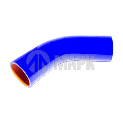 5297-1303024-01 Патрубок радиатора верхний (силикон) синий (Ф60x130/130) (TRUCKMARK)