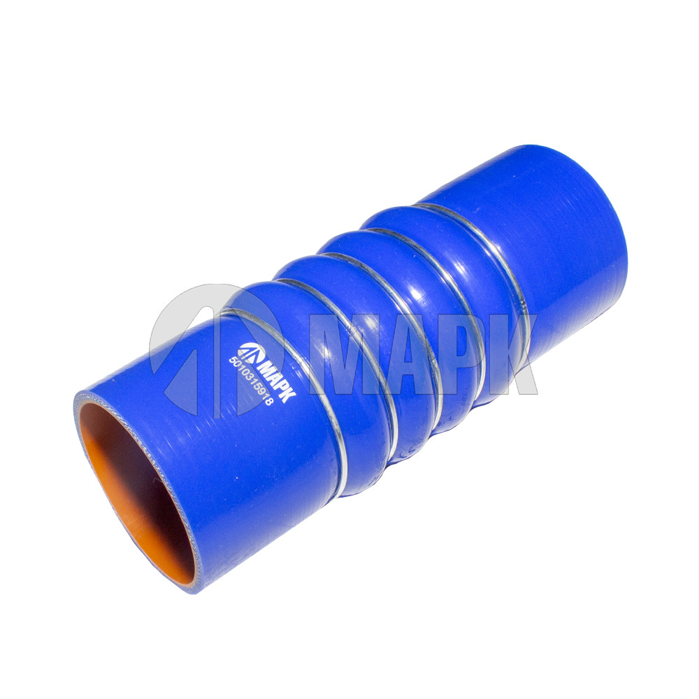 Патрубок интеркулера (силикон) синий (Ф80х235, 5 колец) (TRUCKMARK)