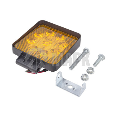 100.3738-01 Фонарь стробоскоп/постоянно оранжевый (9 диодов, 2 режима, квадратная, 3 провода, 12-24В) (КЭП)