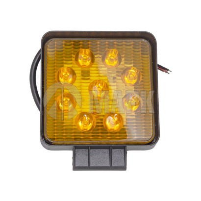 100.3738-01 Фонарь стробоскоп/постоянно оранжевый (9 диодов, 2 режима, квадратная, 3 провода, 12-24В) (КЭП)