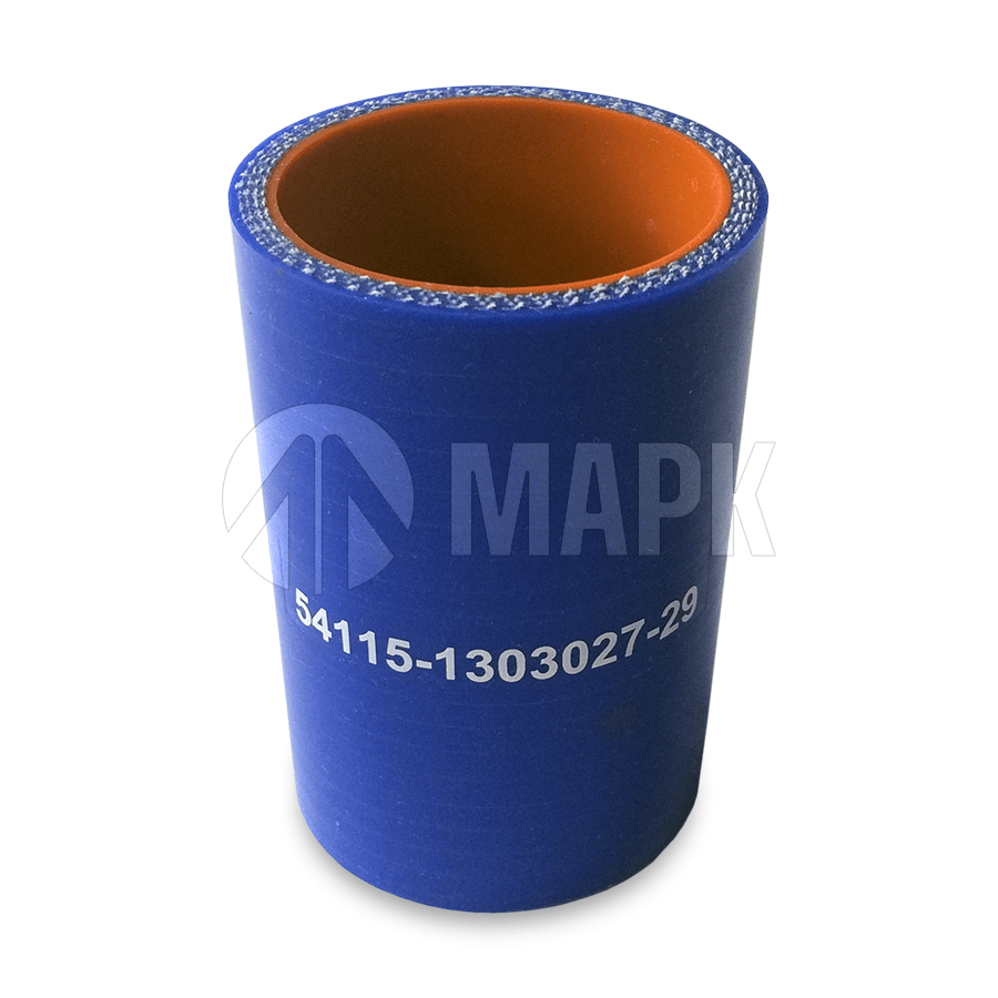 Патрубок а/м КАМАЗ радиатора средний (силикон) синий (48x86) дв. Cummins 6ISBe МАРК