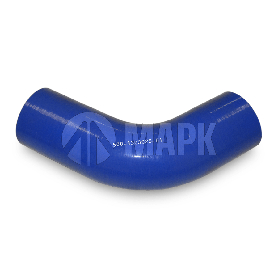 Патрубок радиатора нижний МАЗ (силикон) синий (Ф60x260)