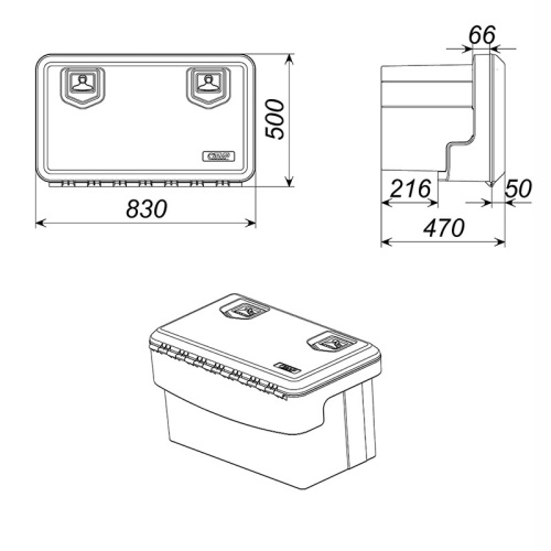 Ящик инструментальный FLYBOX 800 (830x500x470) (Татполимер)