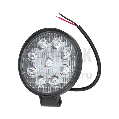 Фара противотуманная OFF-Road SL30 (Круглая,9 диодов, рассеиваемый свет) 12/24V 27W (115х30х125)