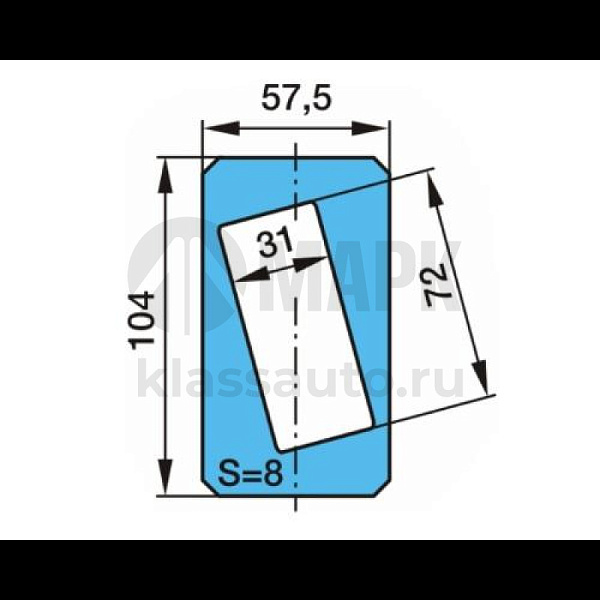 Пластина регулировочная пальца рессоры BPW (104х57.5х8) (TrailerParts)