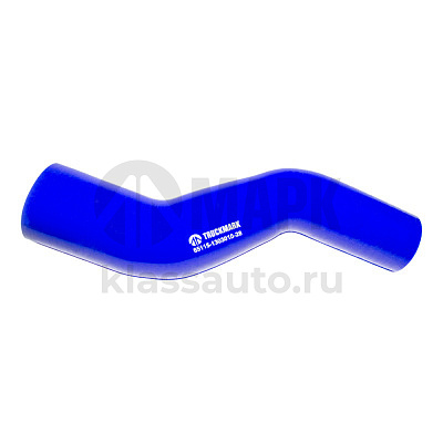 Патрубок радиатора верхний ЕВРО (силикон) синий (Ф58/43x290) (TRUCKMARK)